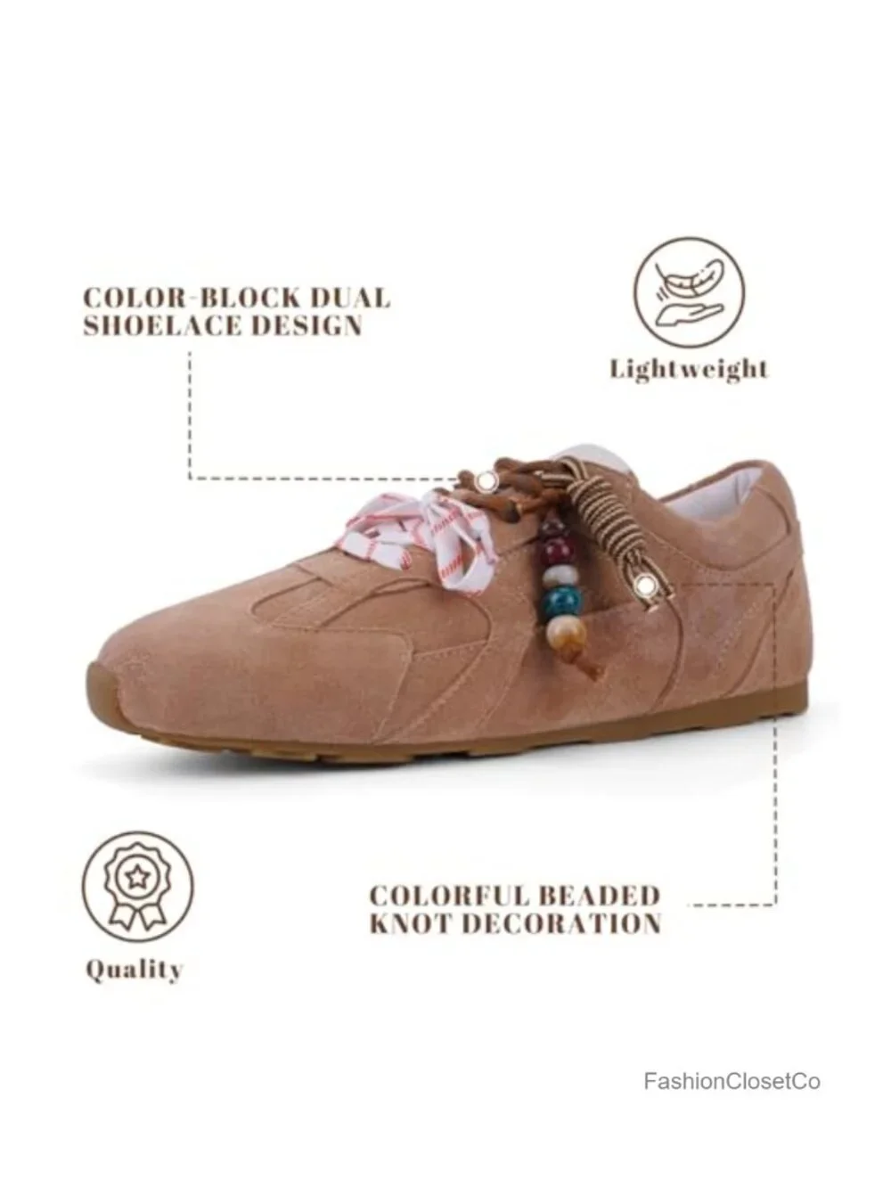 Retro Fashion Sneakers with Two-Tone Laces - Breathable Mesh Lining - Comfort
